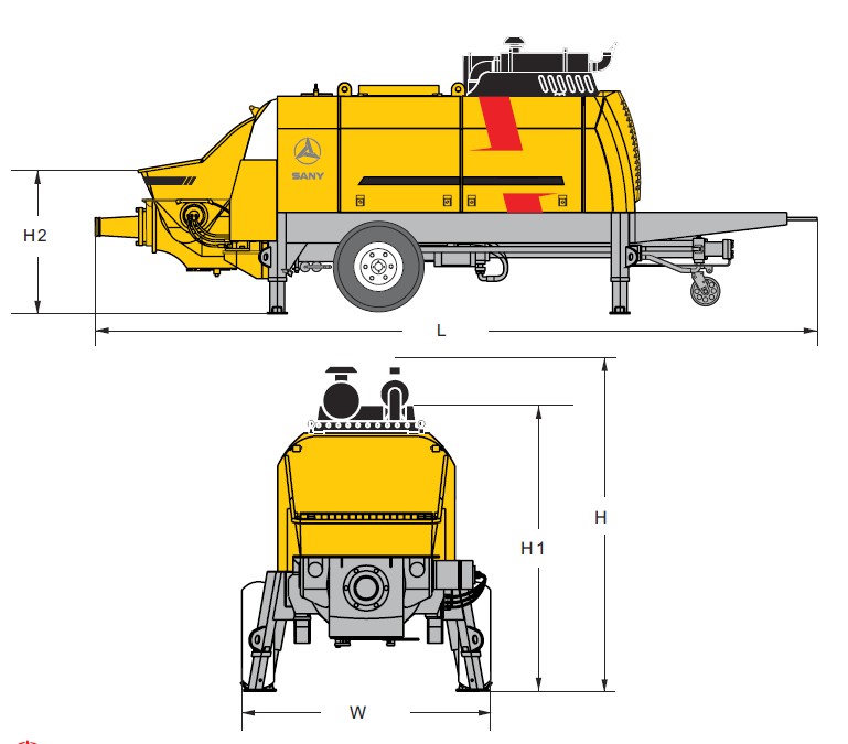 Trailer-Mounted Concrete Pump (Diesel)